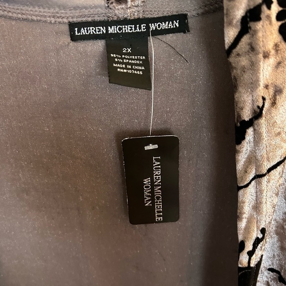 NWT Lauren Michelle Woman 2X great and black open front longline cardigan - Picture 3 of 6